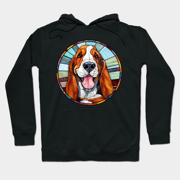 Stained Glass Basset Hound Hoodie by BrightC